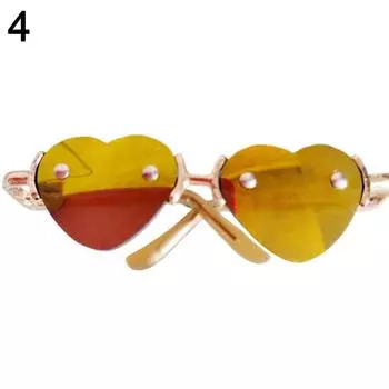 1/31/4 BJD Mini Plush Doll For 10/15cm Dolls Glasses Clothes Cute Heart Frame Plush Doll Eyeglasses 4