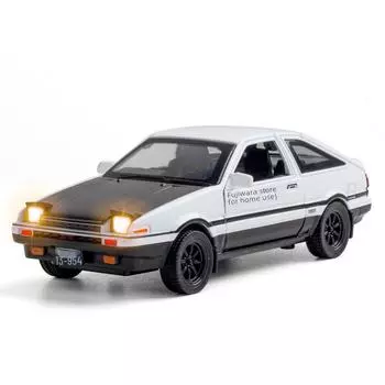 1:32 AE86 Модель легкосплавного автомобиля со звуком и светом, функцией открывания дверей белый