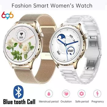 1,32-дюймовые умные часы для женщин с функцией вызова Blue Tooth Smartwatch оригинальные женские часы для спорта, фитнеса, сердечного ритма, водонепроницаемый браслет