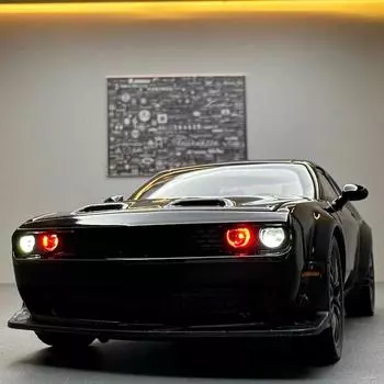 1/32 Модель автомобиля Dodge Challenger SRT из сплава, литые металлические спортивные литые модели автомобилей, имитация звука и света, коллекция игрушек для мальчиков, подарок