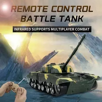 1:32 RC Battle Tank Heavy Large Interactive Remote Control Toy Car Caterpillar Light Music Outdoor Offroad Electric Toys