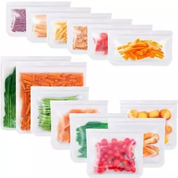 1/3/5 шт. многоразовые пакеты для хранения продуктов, свежие пакеты для хранения в морозильной камере, пакеты для заморозки с двойной застежкой-молнией для организации кухни