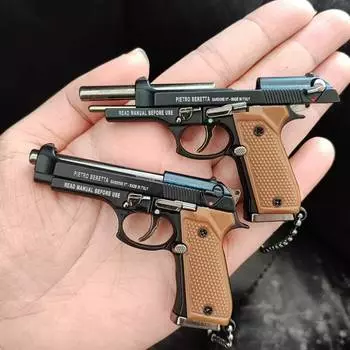 1:3 масштаба M9A3 сплав пистолет брелок мини игрушечный пистолет модель оружия металлический брелок для взрослых детей рождественский подарок