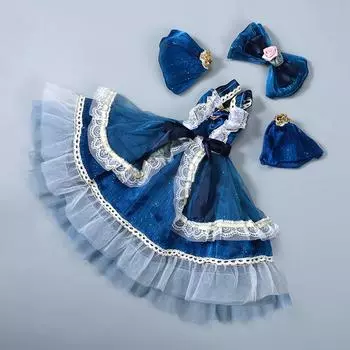 1/3 Одежда для куклы, юбка с ромашками для куклы BJD 60 см, милое платье принцессы с головным убором, модные аксессуары для кукол, игрушки для девочек, подарки 1/3 3 points Doll clothe