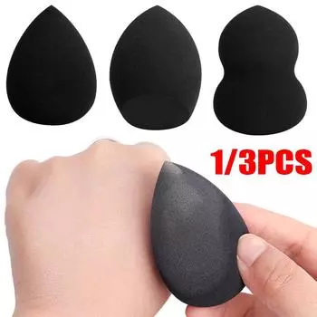 1/3 шт. Черный спонж для макияжа Beauty Egg Косметический спонж для тонального крема Спонжи для пудры Женские аксессуары для макияжа Инструменты для красоты