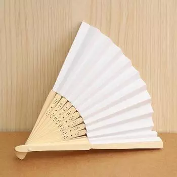 1/3PCS Hand Held Fans White Silk Bamboo Folding Fans Handheld Folded Fan for Wedding Party DIY Decoration 1PC белый