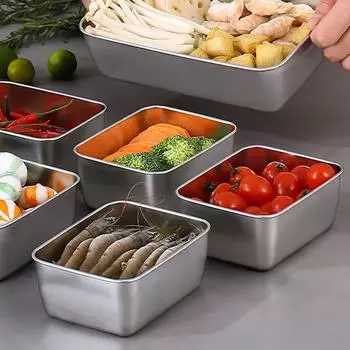 1/4-элементный набор контейнеров для хранения продуктов из нержавеющей стали с крышками - герметичные, штабелируемые и многоразовые для кемпинга, пикников, школы