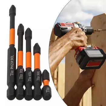 1/4Inch Hex Screwdriver Bits 25mm 5pcs 70mm Alloy Steel