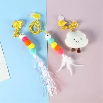 1~4PCS Cat Self-hey Toy Funny Plush Automatic Pet Products Cat Playing Teaser Wand Toy Simulation Hanging Durable Cat Supplies