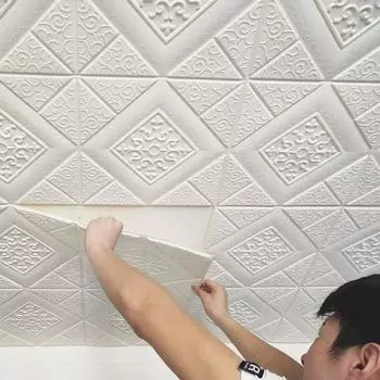 1/5/10 шт. 70*70 см обои кирпич 3D стикер стены пена самоклеящаяся DIY Декор для гостиной водостойкая бумага 1Pcs 70*70cm белый
