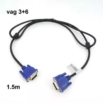 1,5 м 1080P VGA удлинительный кабель HD 3 + 6 «папа-папа» 15-контактный провод с медным сердечником, соединительный шнур для ПК, компьютерного монитора, проектора