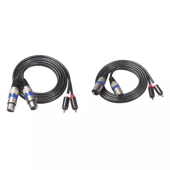 1,5 м 4,9 фута медный двойной XLR мама на двойной RCA папа аудио сигнальный соединительный кабель