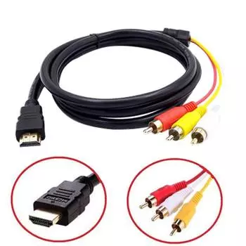 1,5 м 5 футов HDMI в видео аудио AV компонентный конвертер адаптер кабель для HDTV black