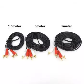 1,5 м-5 м двойной 2RCA 2 RCA штекер на 2 штекера RCA разъем удлинительный аудиокабель стерео AV шнур для DVD TV CD усилитель звука 1.5m