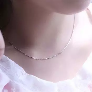1,5 мм коробчатая цепочка 16-24 дюйма ожерелье модная коробчатая цепочка ожерелье корейская версия 18 inches