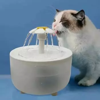 1.5L Pet Cat Dispenser Drinking Water Fountain Activated Carbon Filters LED Automatic Feeder Container USB Interface EU Plug