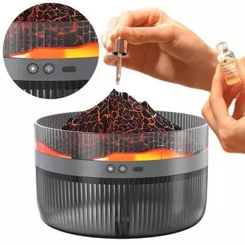 1.5L Volcano Humidifier Essential Oil Diffuser Aroma Diffuser Aromatherapy Diffuser for Home Office Bedroom чёрный