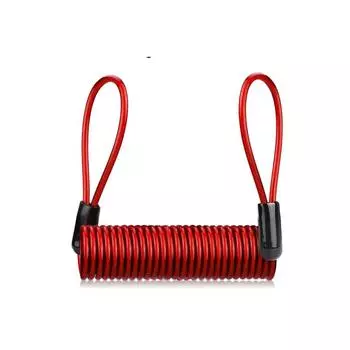 1.5m Bike Spring Cable Lock Anti Theft Rope Alarm Disc Lock For Motorcycle/Bike Scooter Security Reminder Protection Accessories красный
