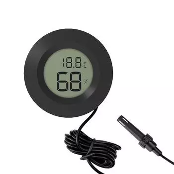 1.5m round embedded electronic digital display thermometer and hygrometer YS2012/Black