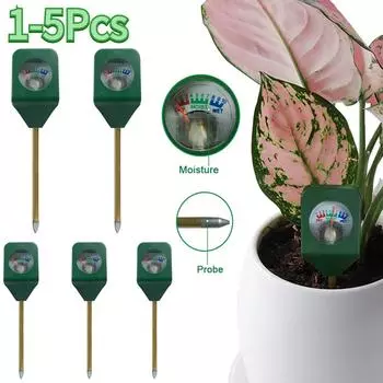 1-5Pcs Mini Soil Moisture Sensor Meter Portable Detector Metal Probe Gardening Plant Flower Water Analyzer Test Hygrometer Tool