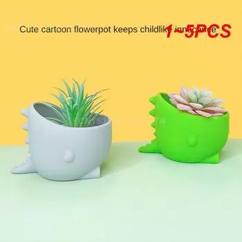 1~5PCS Ornaments Thickened Creative Flower Pot Dinosaur Silicone Flower Pot Silicone Flowerpot Dinosaur Mini Small Flower Pot