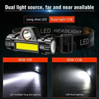 1-5PCS Rechargeable COB LED Headlamp Strong Magnetic Powerful Headlight Super Bright Waterproof Head Torch For Outdoor Fishing