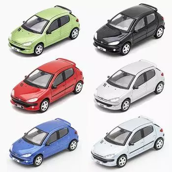 1/64 206 Модель автомобиля Винтажный автомобиль Хэтчбек Литой автомобиль Коллекция игрушечных автомобилей Station Vehicle Подарок для взрослых с витриной