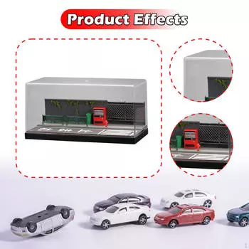 1/64 Diecast Model Car Display Case Diorama Layout for Sports Desktop Decor Toy Cars Street Style A