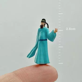1/64 фигурка поэта, макет коллекции, S Gauge, реквизит для фильмов, сказочный сад, настольный орнамент, диорамы, смола синий