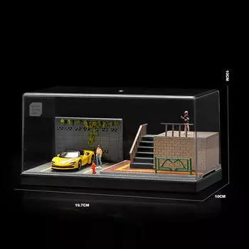 1/64 Model Car Display Case Storage Box Micro Landscape Decor Collectible Gift Scenario Photo Prop