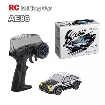 1/64 RC Drift Car AE86 Mini Desktop Remote Control RC Drifting Racing Vehicle 2.4G Full Scale Electric Toy Boys Cars белый