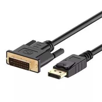 1,8 м адаптер DisplayPort-DVI, преобразователь DP-DVI, разъем-папа, совместимый с преобразователем кабеля порта дисплея для ПК, ноутбука, черный black(1.8m)