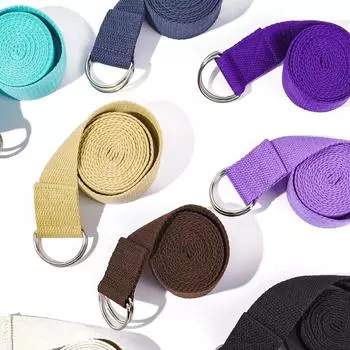 1,8 м x 3,8 см ремень для йоги прочный хлопковый ремни для упражнений регулируемая пряжка D-образного типа обеспечивает гибкость для йоги растяжки пилатеса