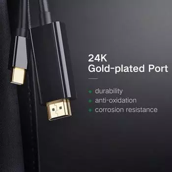 1,8-метровый Mini DP Display Port Thunderbolt 2 к HDMI-совместимому адаптеру для Macbook с покрытием Pro-кабеля N5Z5 black-1.8m