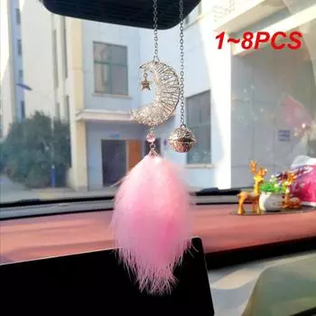1~8PCS Car Dream Catcher Pendants White Fluffy Soft Hanging Ornament Auto Home Wall Pendant Decoration