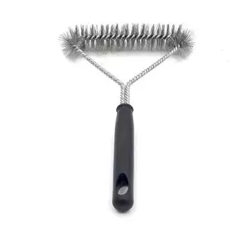 1 Barbecue Cleaning Brush, Outdoor Barbecue Long Handled Y-shaped Roll Brush Stainless Steel Cleaning Brush Barbecue Accessories чёрный