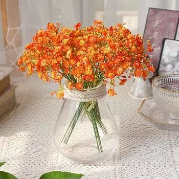 1 Bundle 6 Stems Artificial Flower Baby s Breath Bouquet 23cm Mini Gypsophila Fake Flower Home Photography Wedding Decoration Floral белый