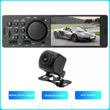 1 DIN 4-дюймовый автомобильный радиоприемник с цветной подсветкой, Bluetooth, музыка, громкая связь, MP5-плеер, TF, USB-зарядка, дистанционное управление, аудио ISO