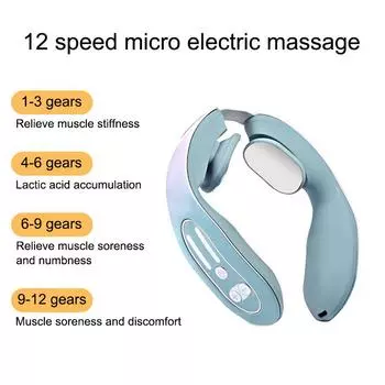 1 Home Portable Cervical Massager, Micro Current Pulse, Vibration Neck, Shoulder Physiotherapy Massager, Gradual Color Change