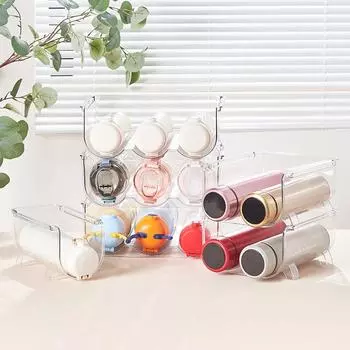 1 Household Multi-Cell Water Cup Storage Rack, Can Be Stacked Multi-Layer Transparent Storage Rack, Desktop Storage Cup Holder