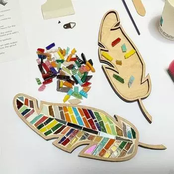1 компл. DIY мозаика перо любовь сердце угол птица цветок кошка мозаика комплект головоломки ручной работы украшения для дома и офиса товары для рукоделия подарки на день рождения 4