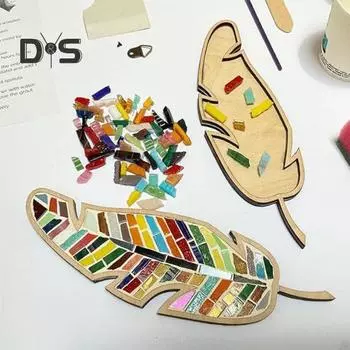 1 компл. DIY мозаика перо любовь сердце угол птица цветок кошка мозаика комплект головоломки ручной работы украшения для дома и офиса товары для рукоделия подарки на день рождения 4