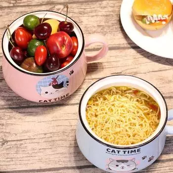 1 компл. контейнер для еды большой емкости для хранения продуктов питания портативная отличная устойчивая к высоким температурам миска для рамэна с крышкой набор товаров для дома синий