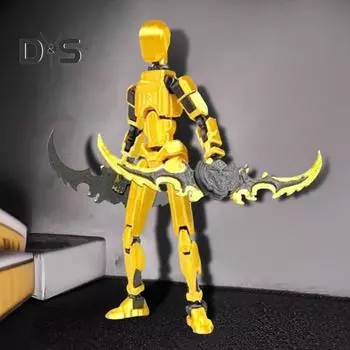 1 комплект, фигурка робота с аксессуарами, многосуставная подвижная 3D-модель робота с шарнирной рамкой, фигурка-манекен, украшение для детей и взрослых, подарок красный черный