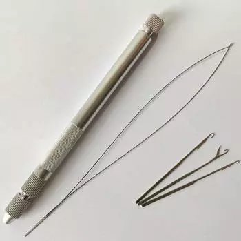 1 комплект: металлическая трубка для наращивания волос с 3 шт. иглой и 1 шт. петлей для наращивания волос