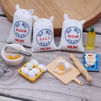 1 комплект миниатюрных кукольных домиков, модель мешка для муки, венчика, аксессуары для кукольных домиков, мебель, декор