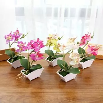 1 комплект модных украшений, искусственных растений в горшках, креативных бонсай для домашнего свадебного украшения, товары для самостоятельного изготовления фиолетовый