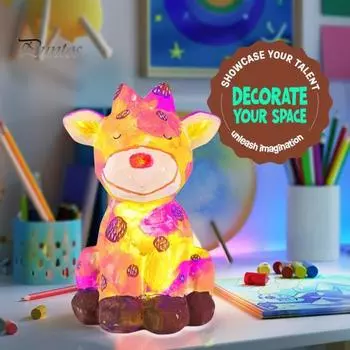 1 комплект, набор ламп Paint Your Own Bear с 12 цветами, пигментами, палитрой, кистью, фартуком, для детей, сделай сам, цветная картина, животное, ночник, обучающая игрушка, ремесла A