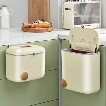 1 комплект, подвесной мусорный бак 7/9 л с крышкой, современный настенный шкаф большой емкости, дверца под раковину, контейнер для хранения мусора, кухонные принадлежности M