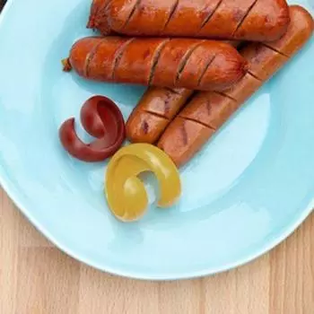1 комплект, спиральный резак для колбасы, нарезанный ваш WIENER, слайсер для хот-догов, спиральные ножи для хот-догов, слайсер для хот-догов, инструменты для гриля для гриля, барбекю 1 Set